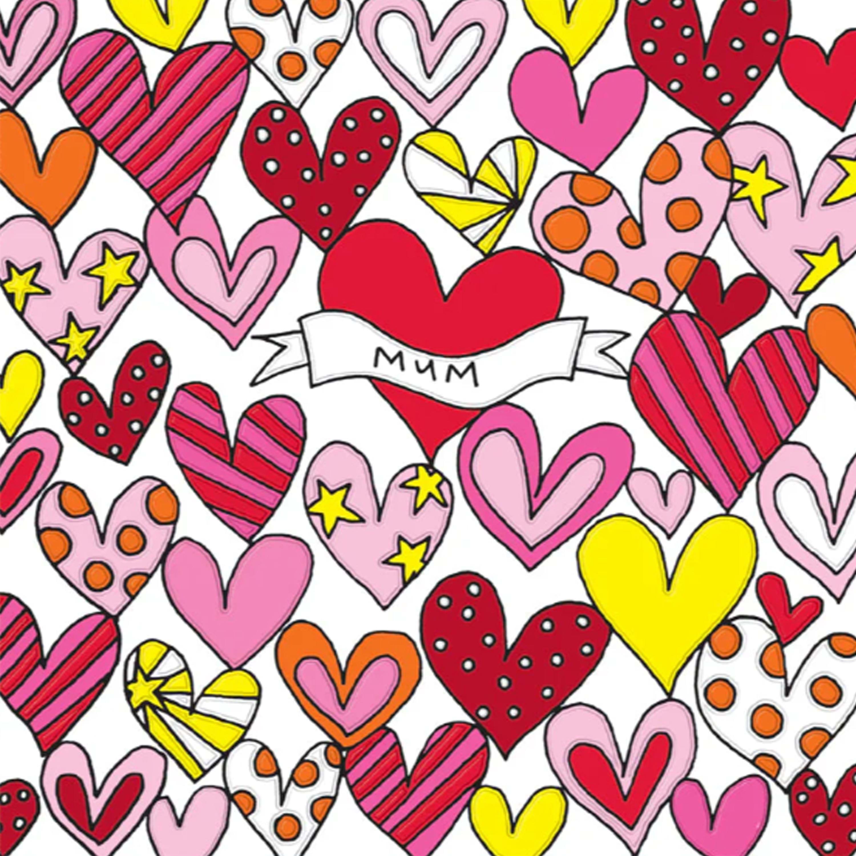 Hearts Mum Birthday Card