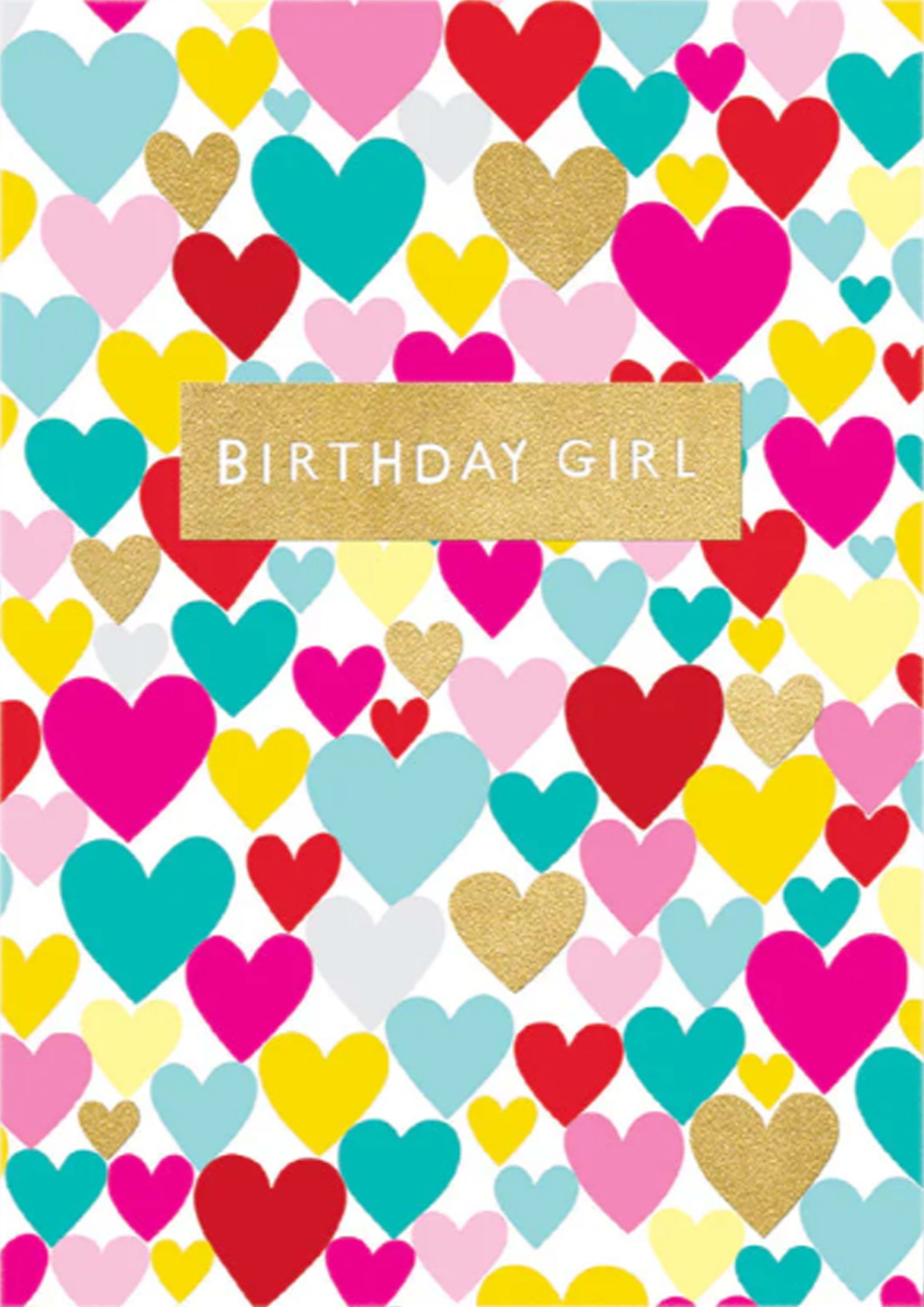 Hearts Birthday Girl Card