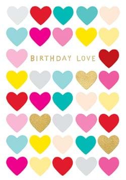 Love Hearts Birthday Card