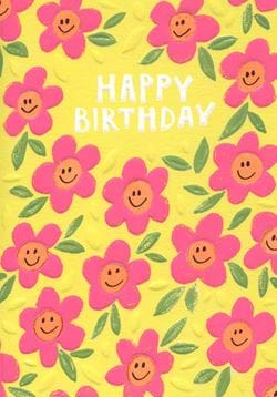 Smiley Flowers Birthday Card