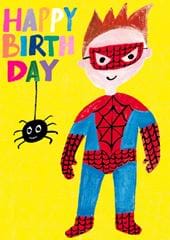 Spiderman Birthday Card