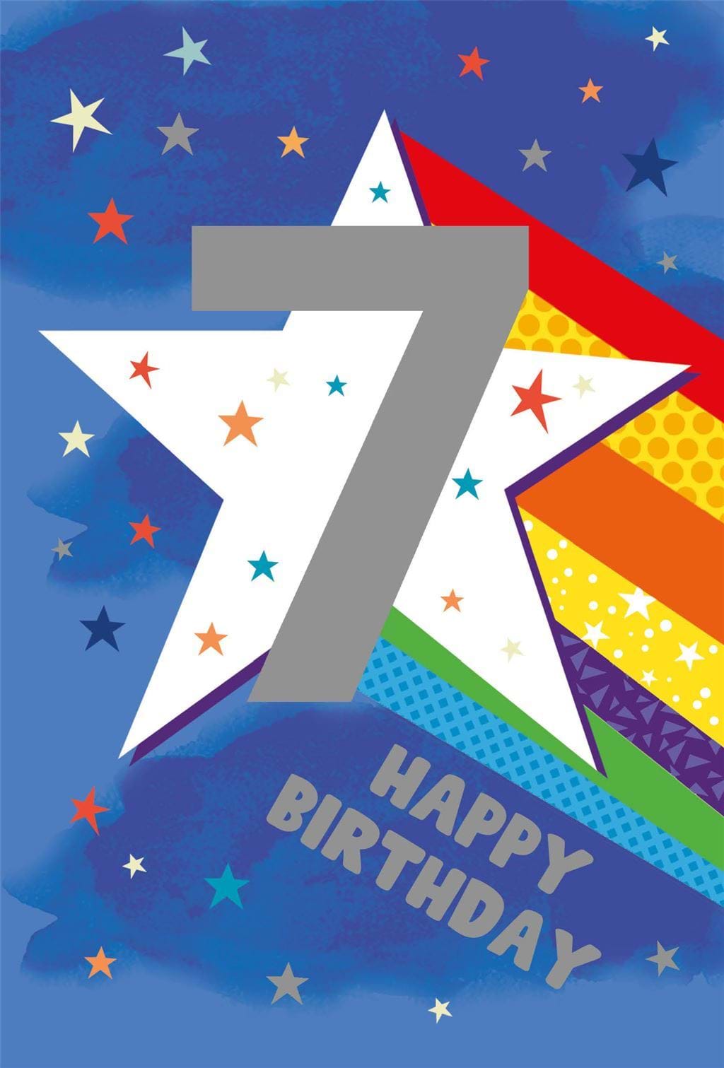 Star 7th Birthday Card