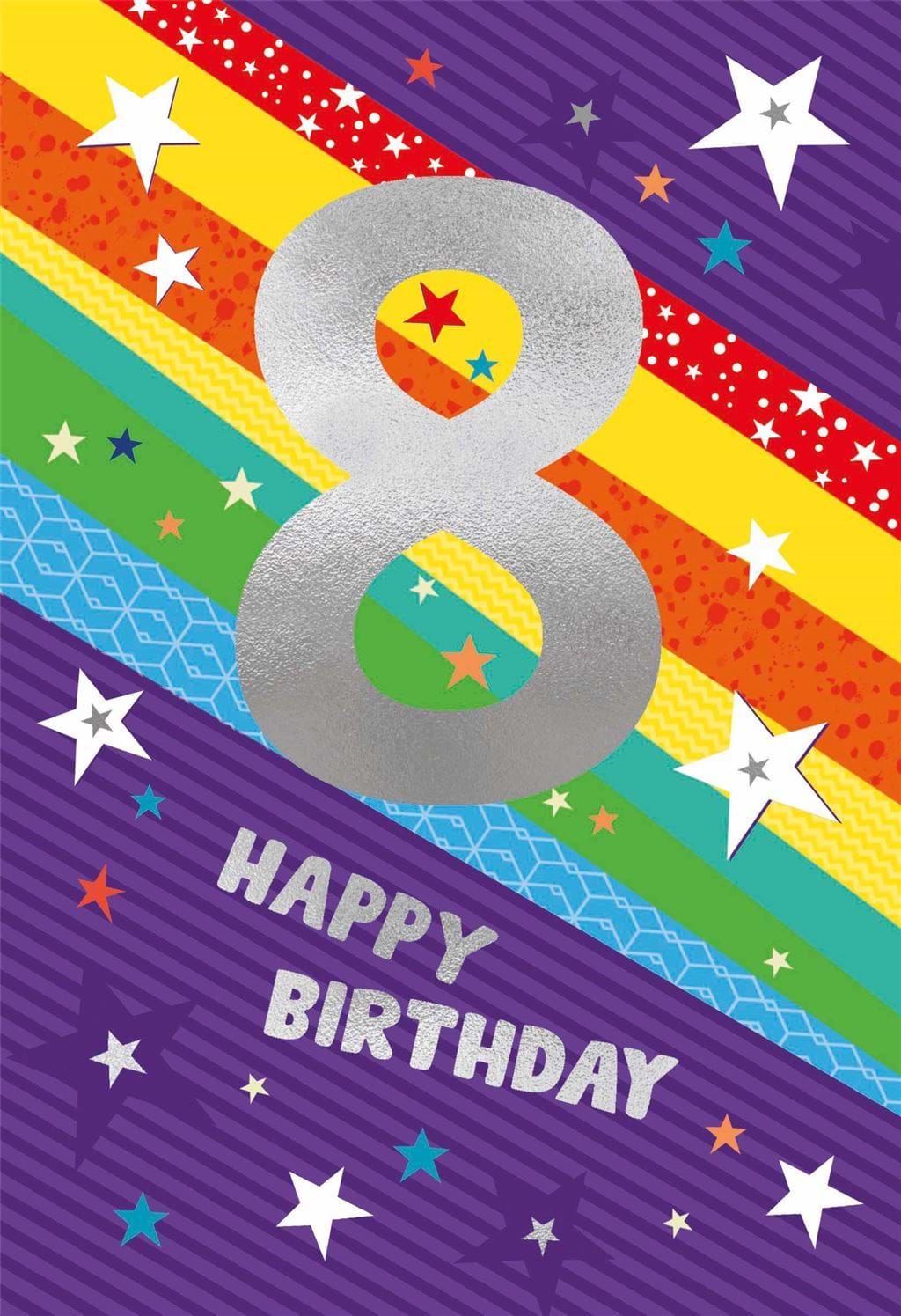 Colourful 8th Birthday Card