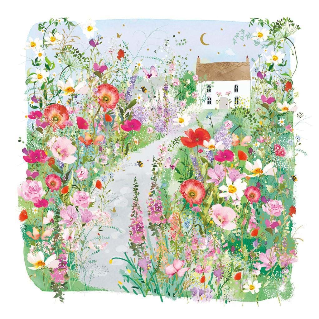 White Cottage Greeting Card