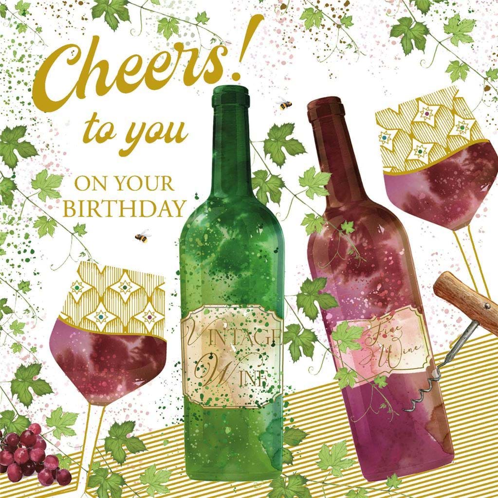 Red Wine Birthday Card