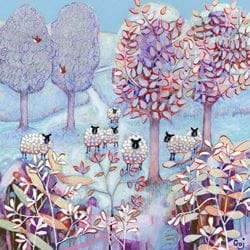 Sheep and Trees Greeting Card