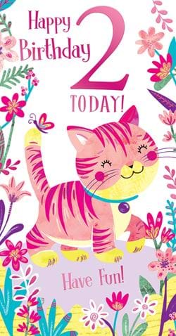 Cat 2nd Birthday Card