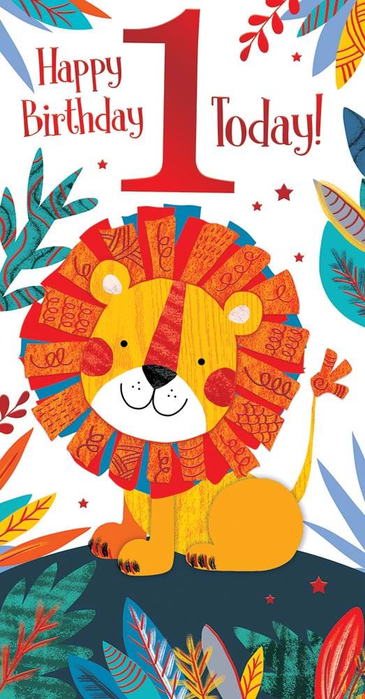 Lion 1st Birthday Card