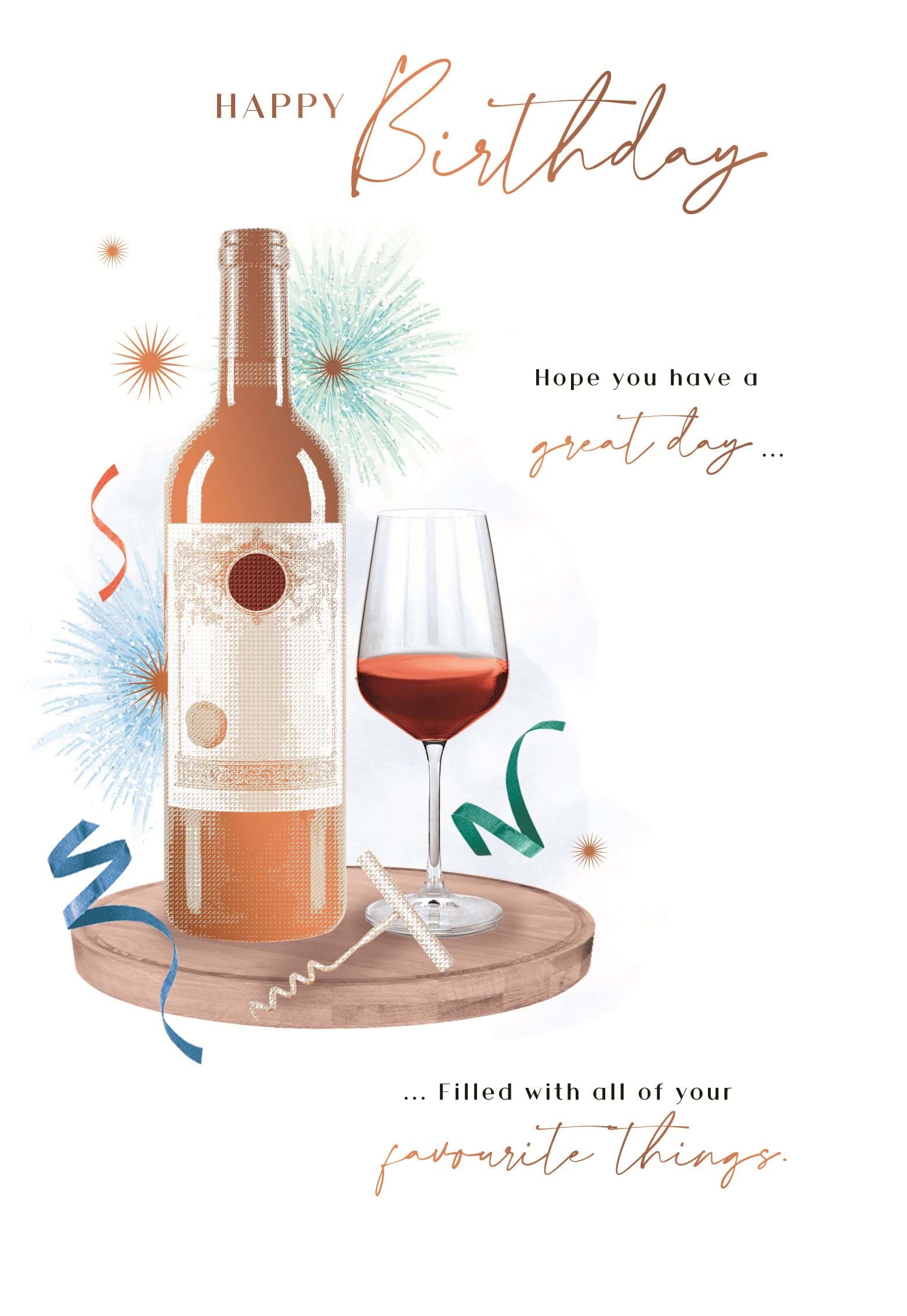 Glass Of Wine Birthday Card