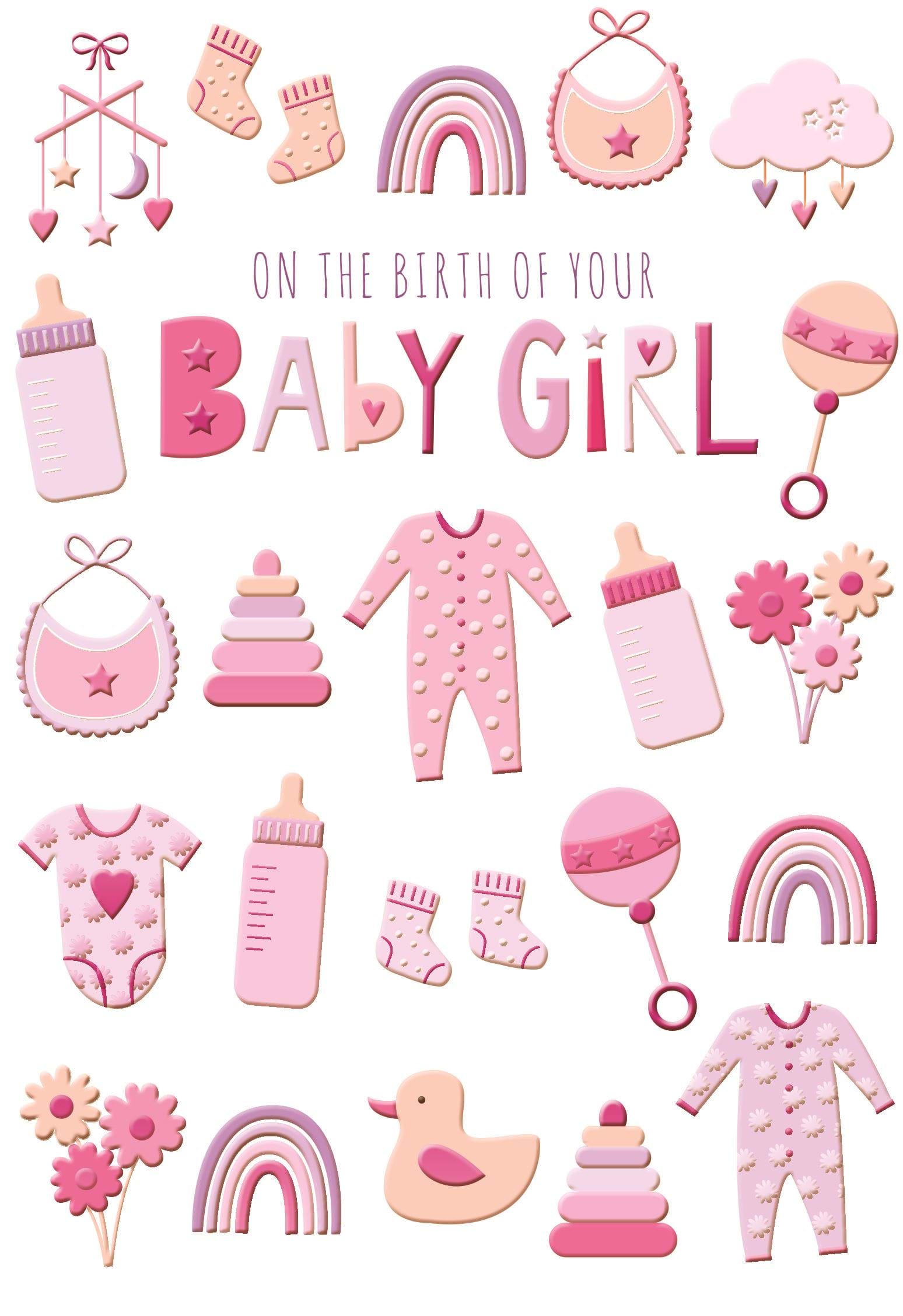 Pink New Baby Girl Card