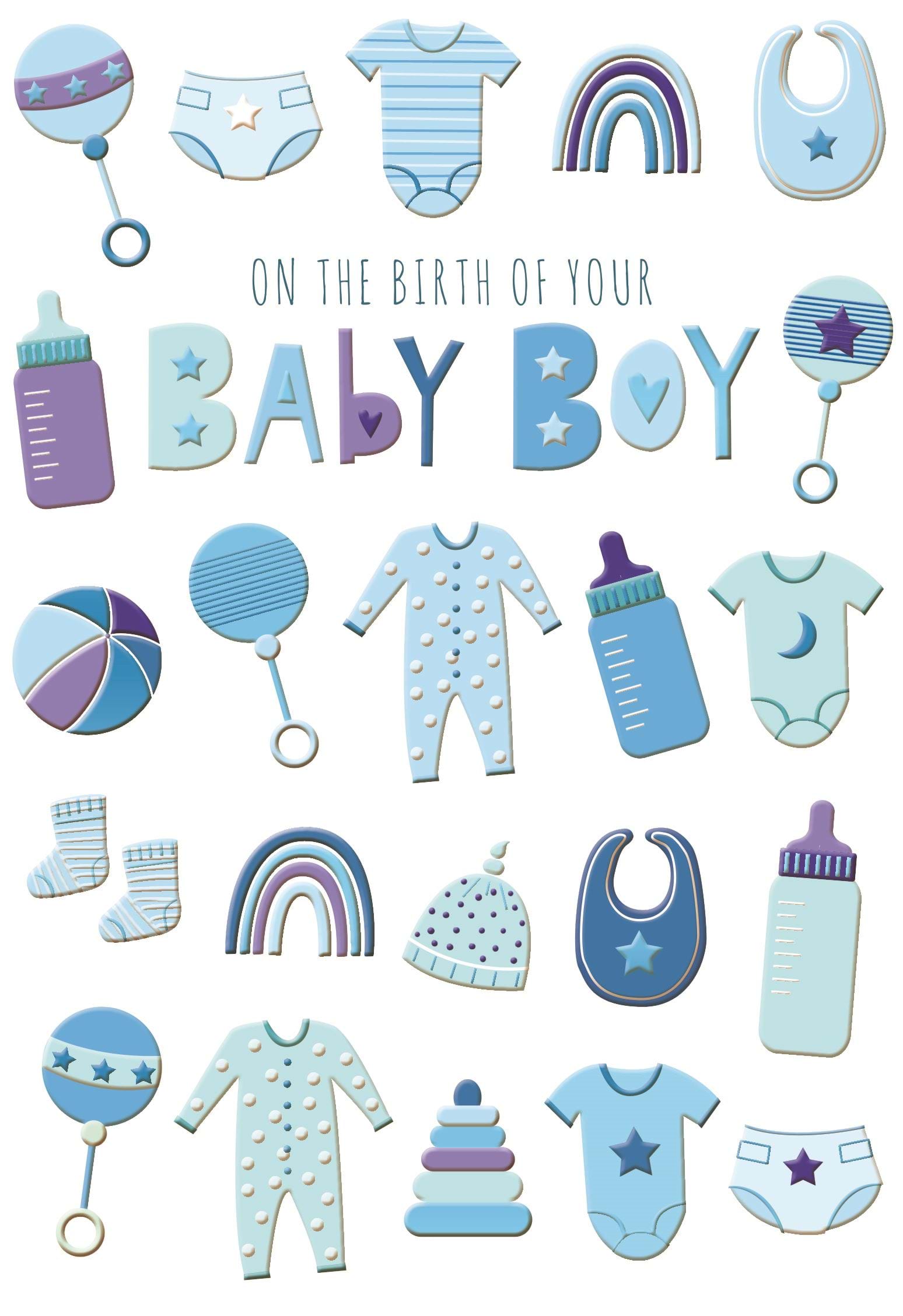 Blue New Baby Boy Card