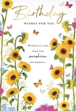 Sunshine Sunflowers Birthday Card