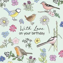 Garden Birds Birthday Card