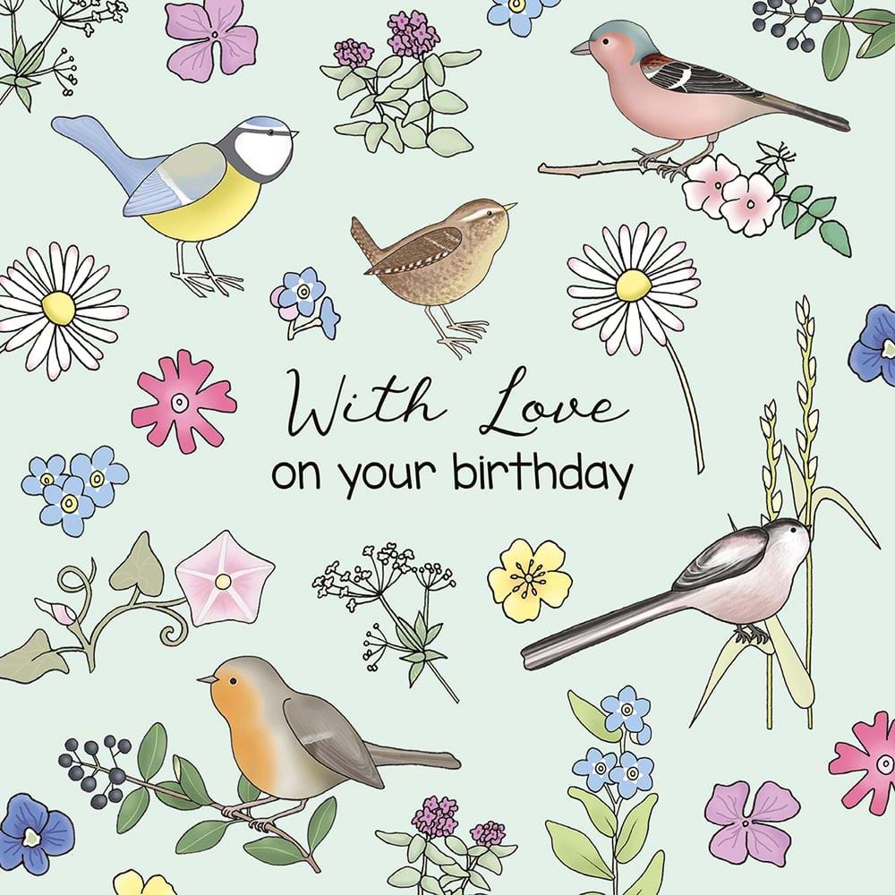 Garden Birds Birthday Card