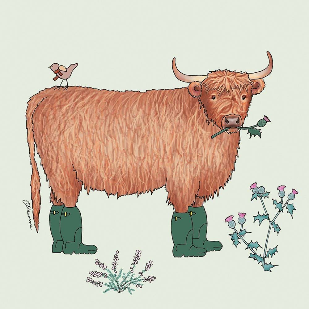 Highland and Thistle Greeting Card