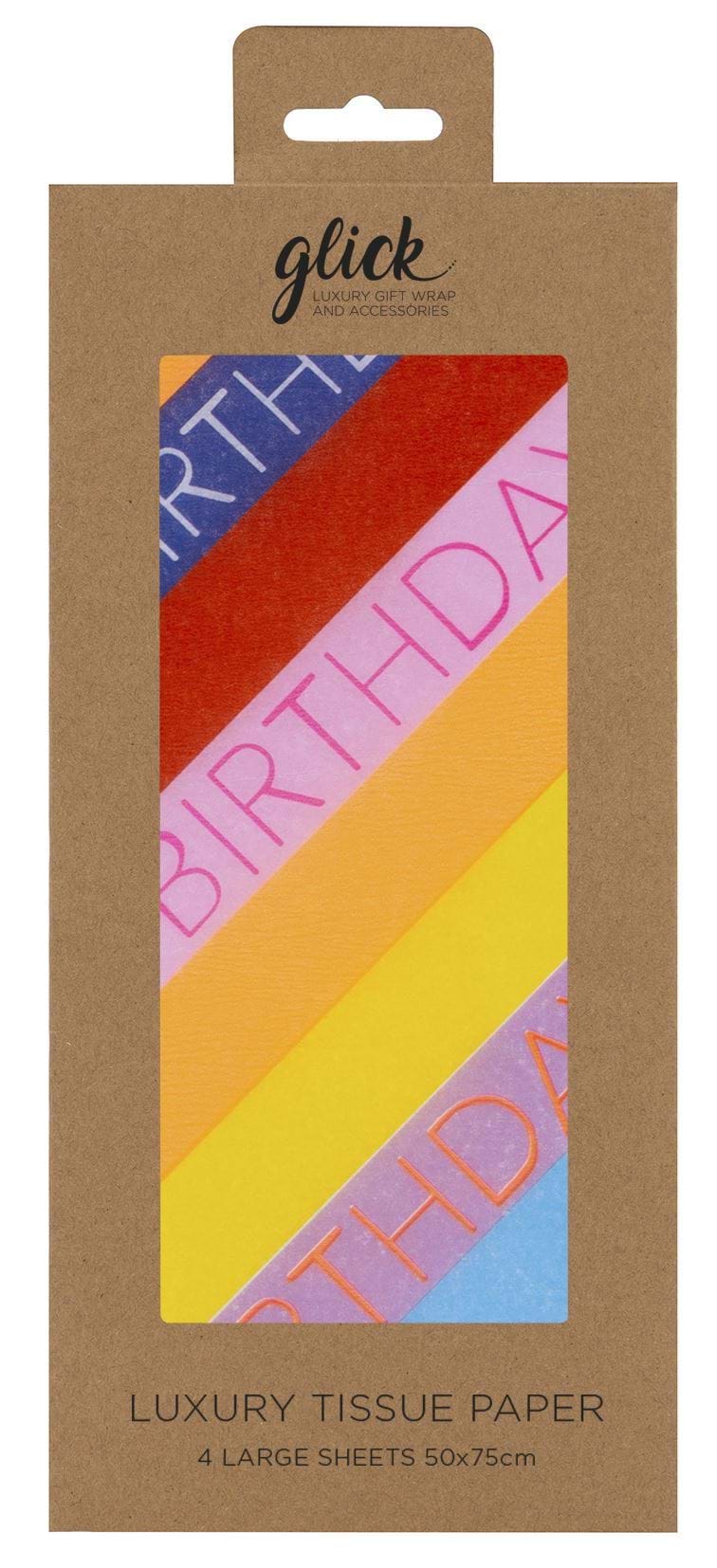 Colourful Birthday Tissue Paper - 4 Sheets