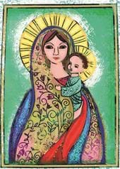 Mother and Child - Personalised Christmas Card