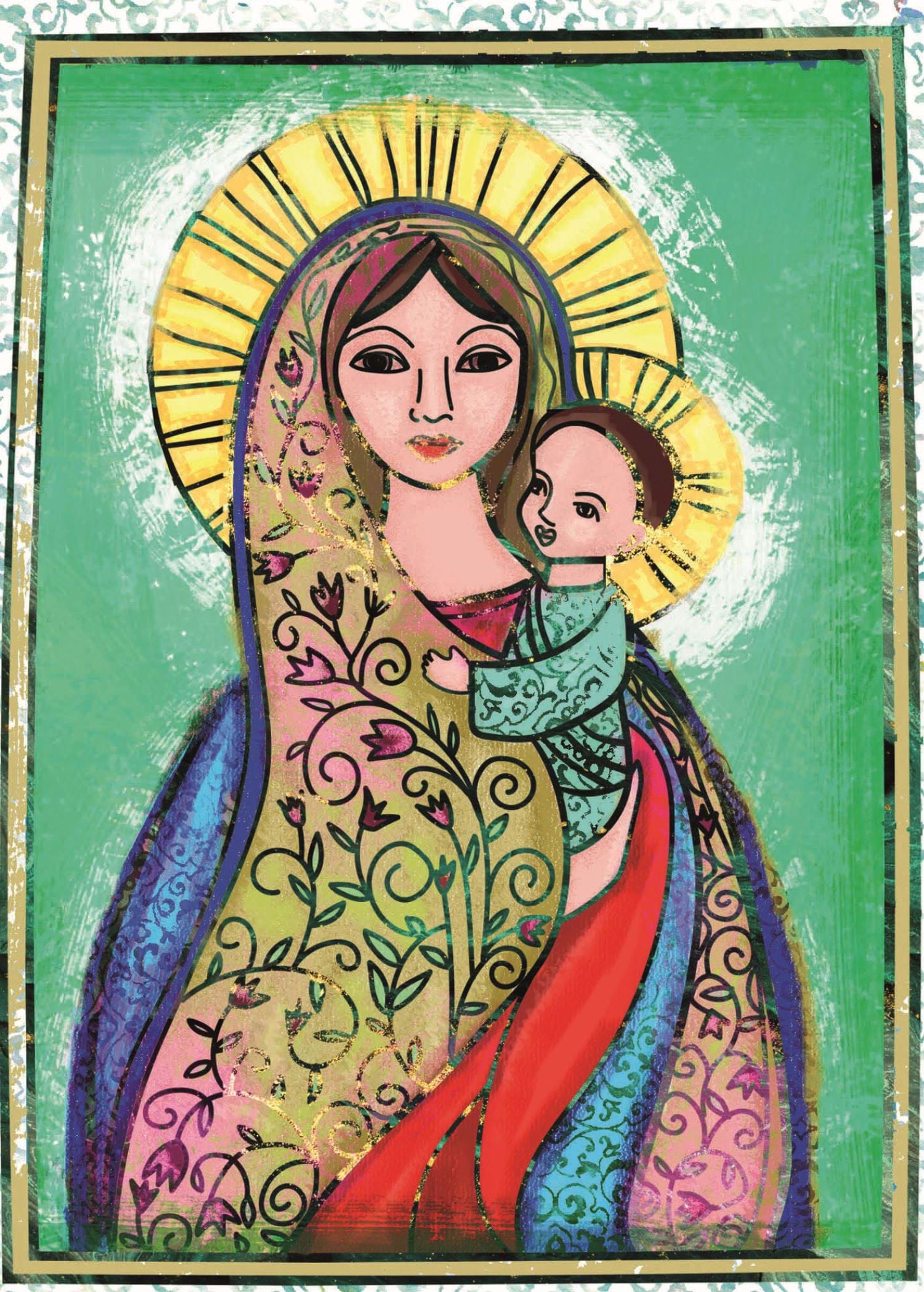 Mother and Child - Personalised Christmas Card