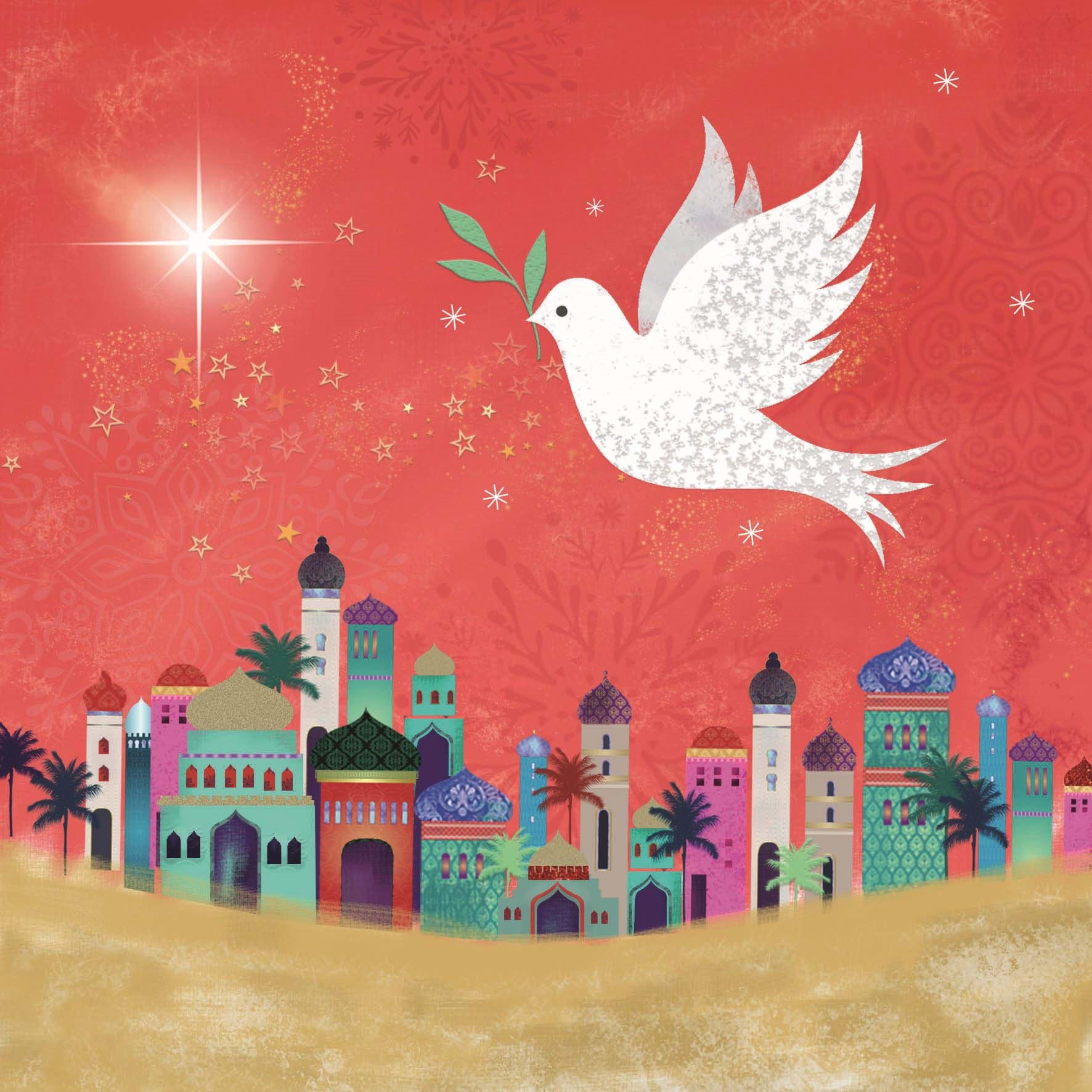 Flying Dove - Personalised Christmas Card