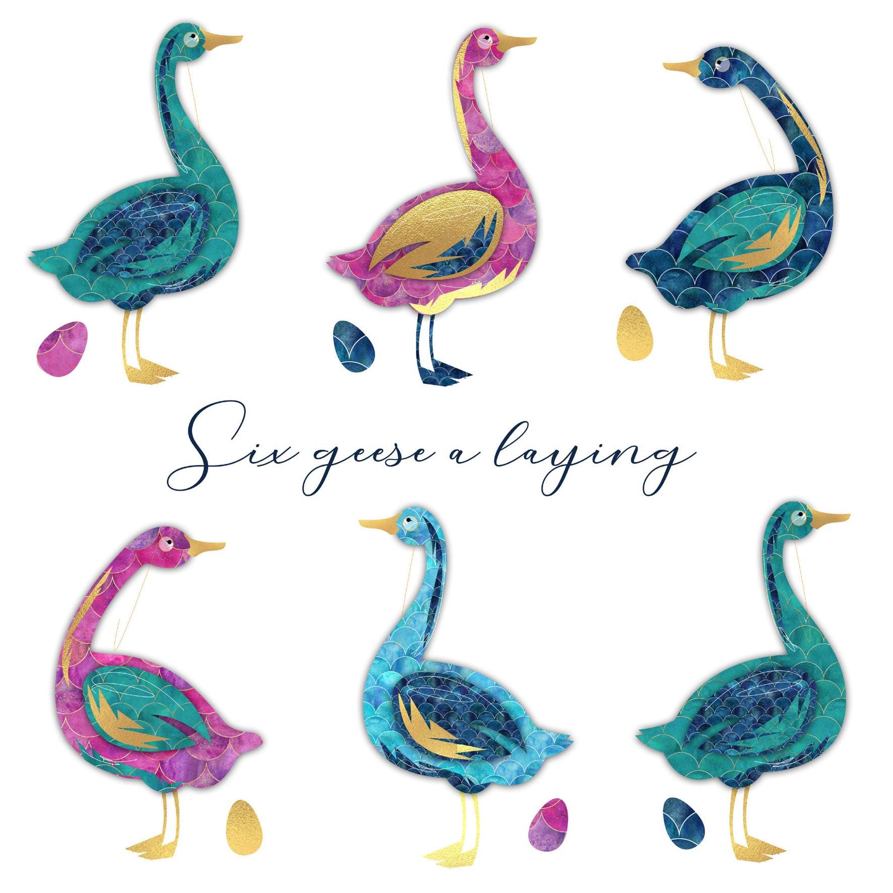 Six Geese A Laying, Multiple Sclerosis UK Christmas Cards - Pack of 10