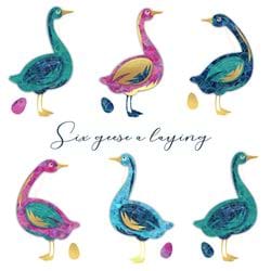 Six Geese A Laying, Multiple Sclerosis UK Christmas Cards - Pack of 10