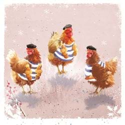Three French Hens, Mind Christmas Cards - Pack of 10