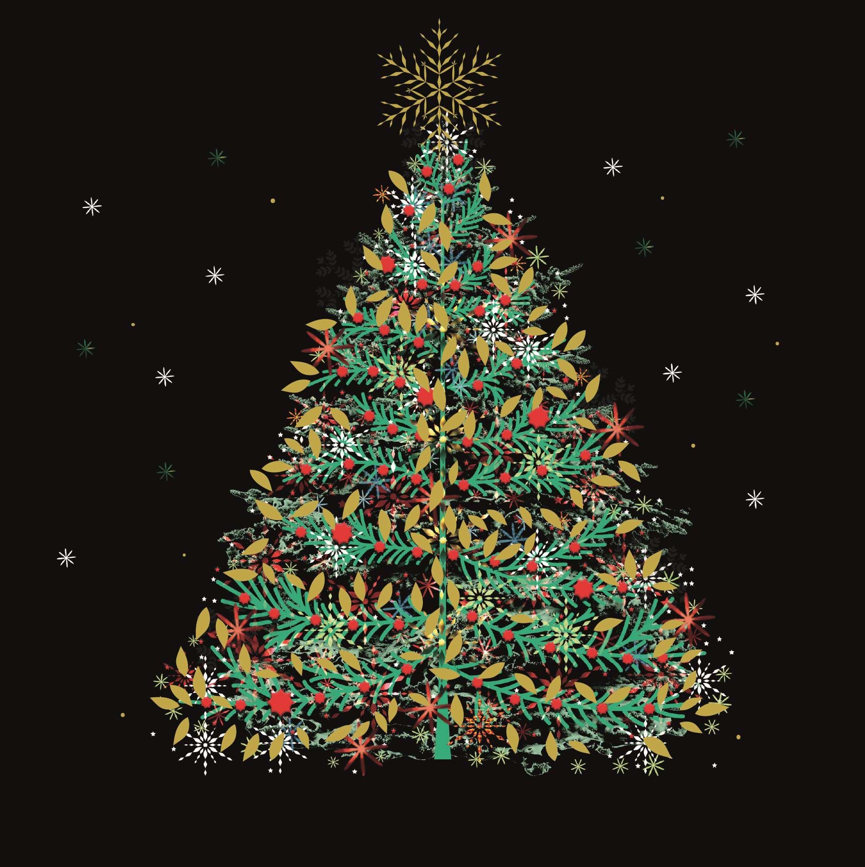 Evergreen Tree - Personalised Christmas Card