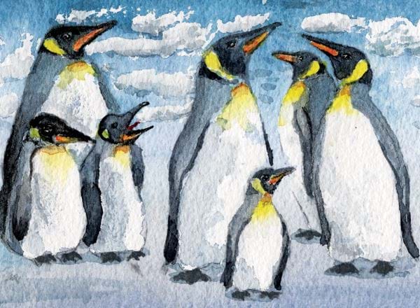 Penguins - Personalised Christmas Card