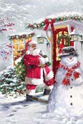 Santa at the Door - Personalised Christmas Card