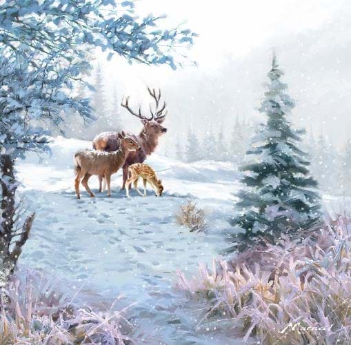 Deer Family - Personalised Christmas Card