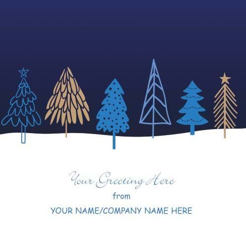 Deep Blue Sky - Front Personalised Christmas Card