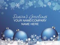 Baubles in the Snow - Front Personalised Christmas Card