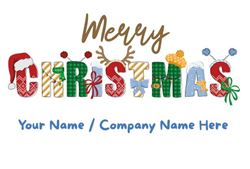 Christmas Doodle - Front Personalised Christmas Card