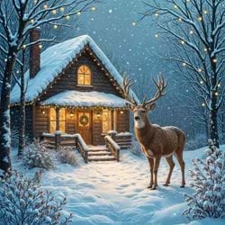 Cottage in the Woods - Personalised Christmas Card