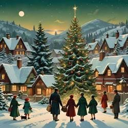 Gathering Around the Tree - Personalised Christmas Card