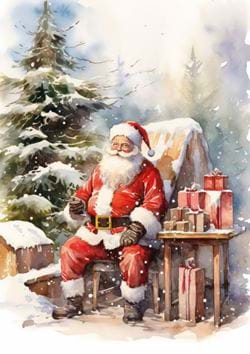 Sitting in the Snow - Personalised Christmas Card