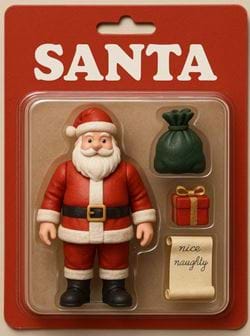 Miniature Santa - Personalised Christmas Card