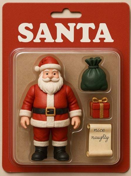 Miniature Santa - Personalised Christmas Card