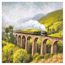 Train Landscape Greeting Card