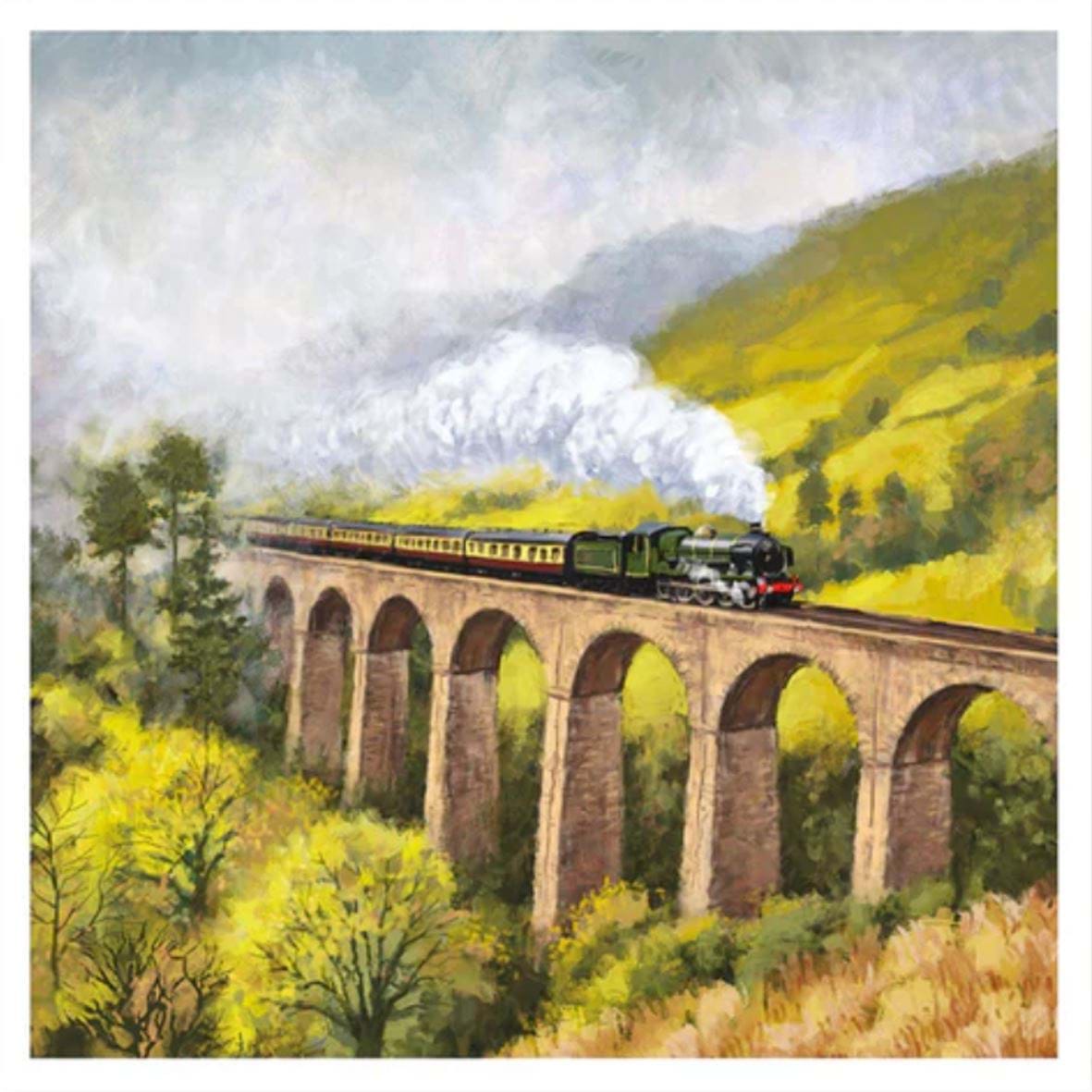 Train Landscape Greeting Card