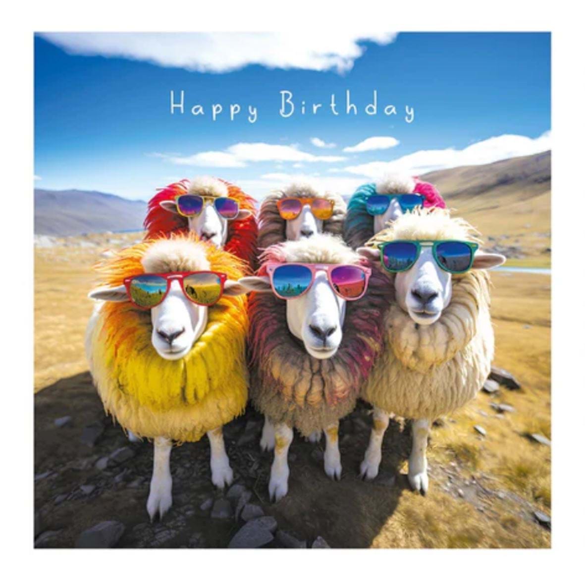 Funky Sheep Birthday Card