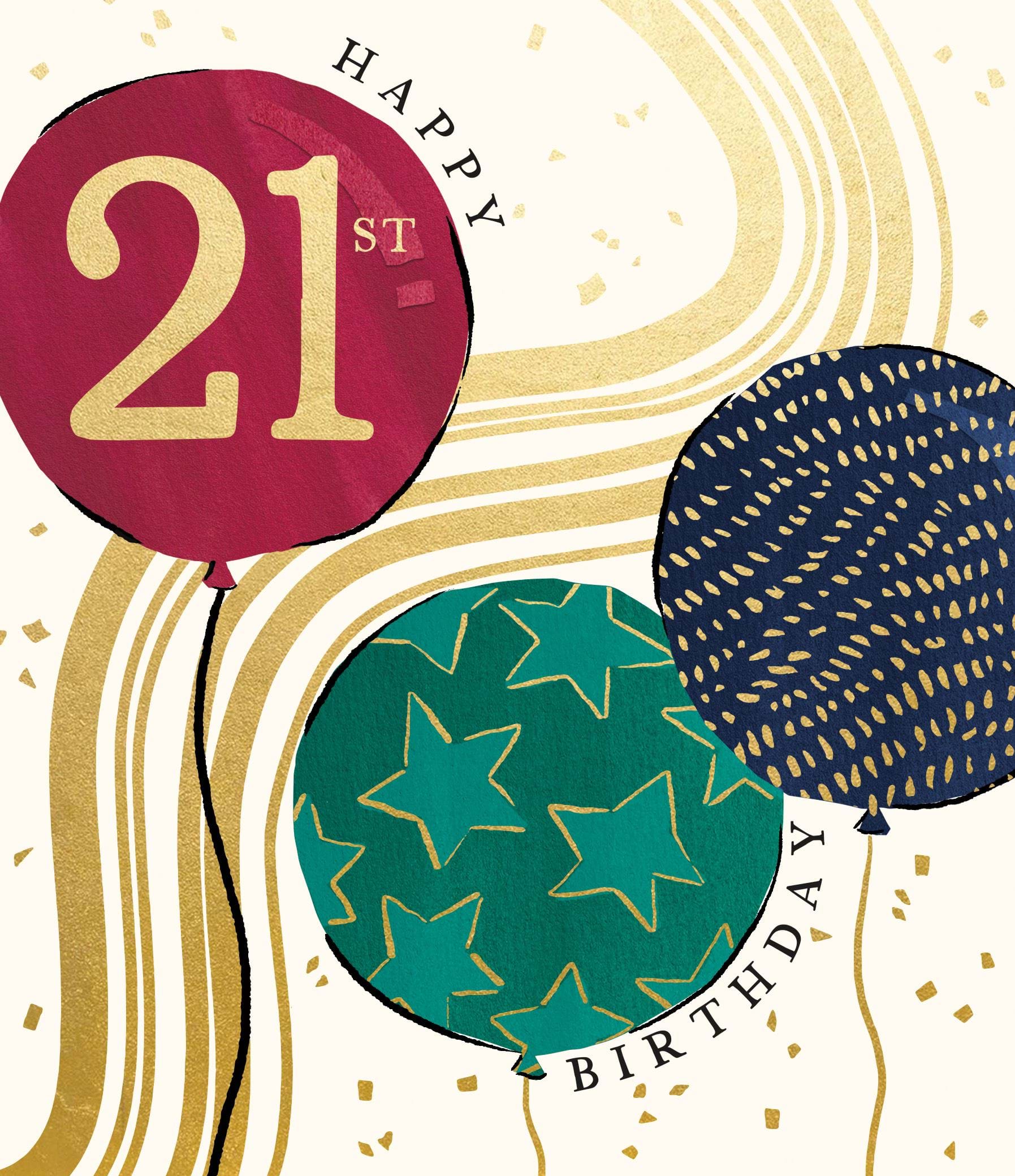 Balloons 21st Birthday Card