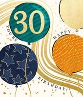 Balloons 30th Birthday Card