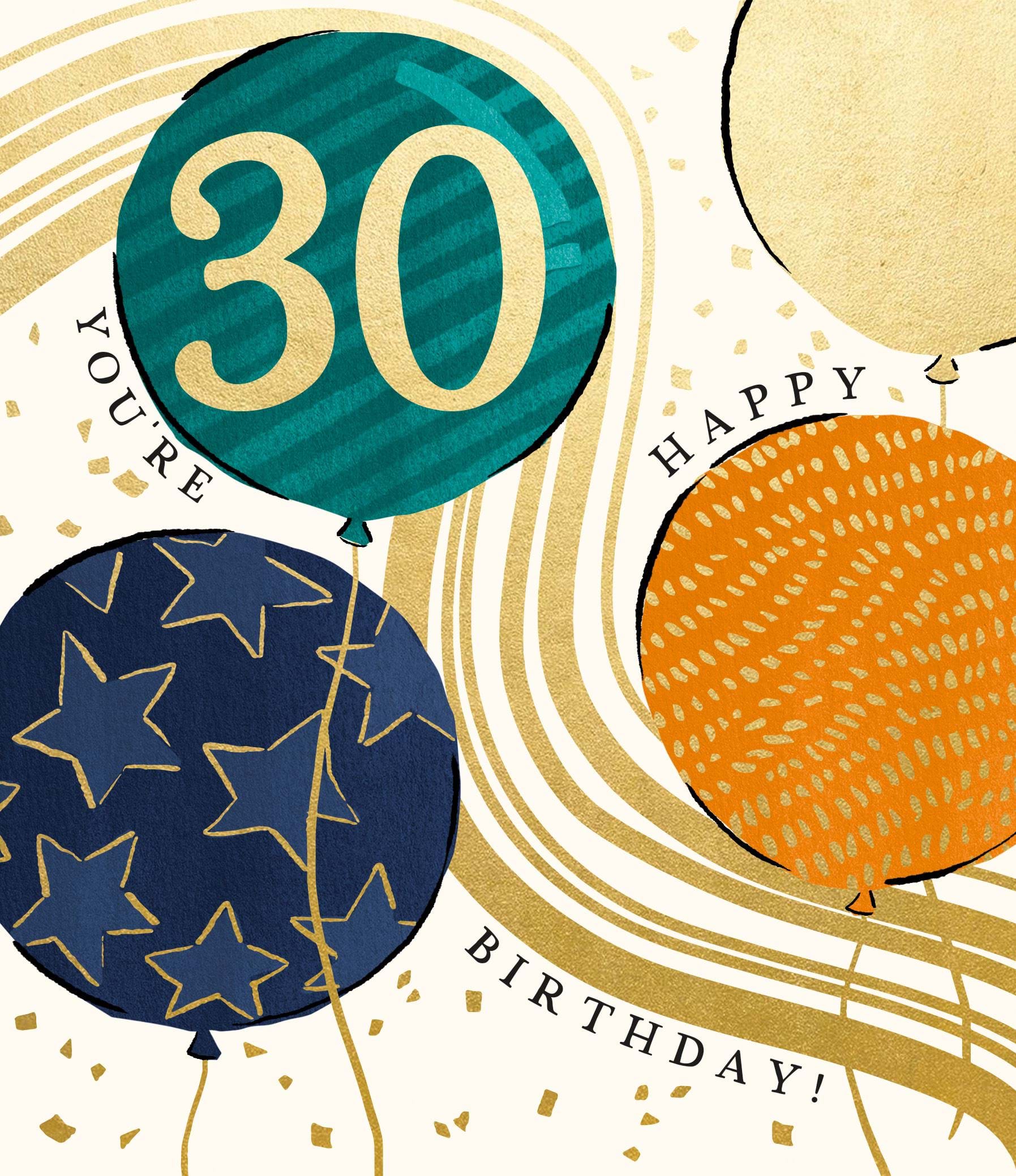 Balloons 30th Birthday Card