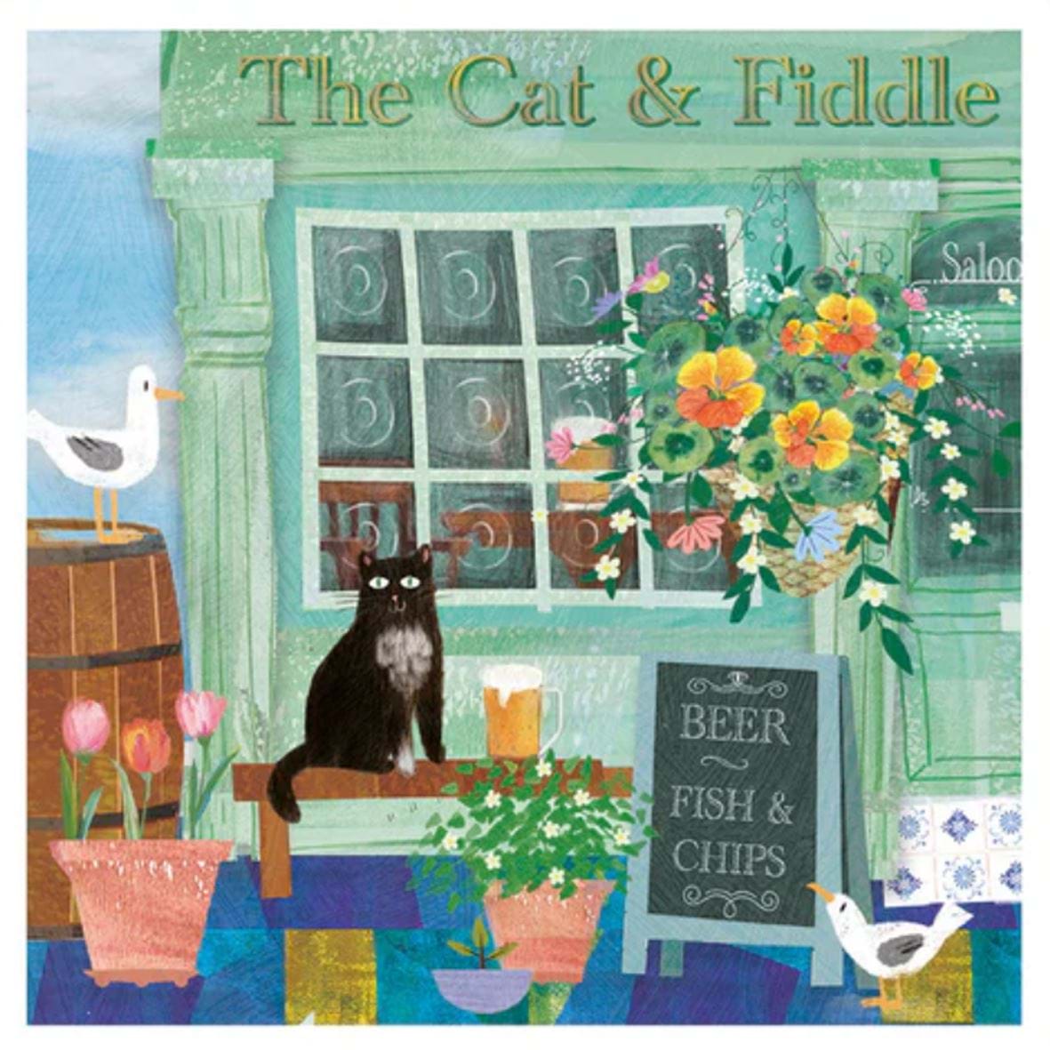 Cat and Fiddle Greeting Card