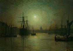 Thames Moonlight Greeting Card