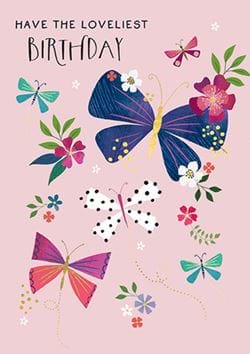 Butterflies Birthday Card