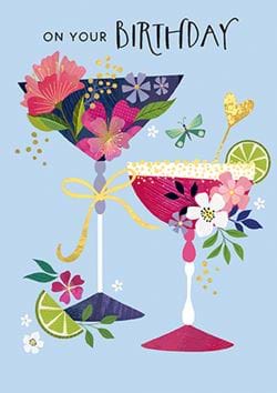 Cocktails Birthday Card