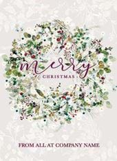 Elegant Wreath - Front Personalised Christmas Card