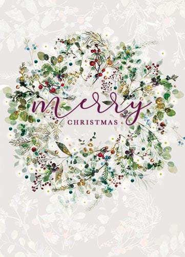 Elegant Wreath - Personalised Christmas Card